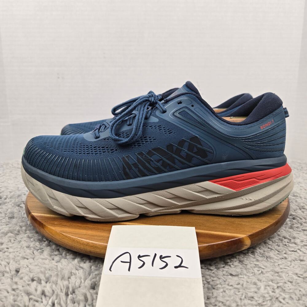 Hoka One One Mens 11.5 2E Wide Bondi 7 Real Teal Outer Space Daily Running Shoe